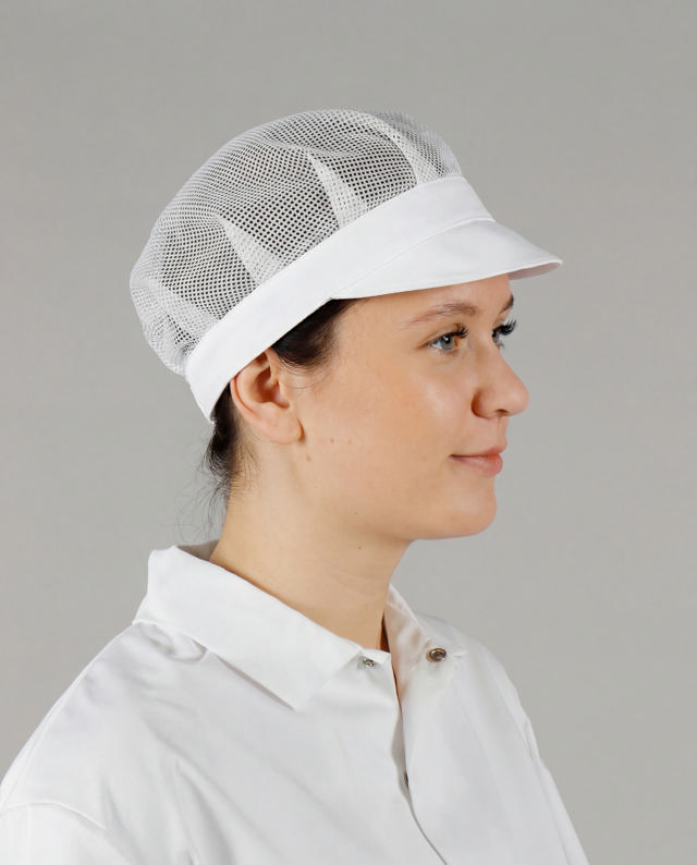 Kappe mit Haarnetz | Klettverschluss | HACCP